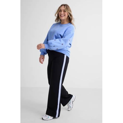 GREAT LOOKS straight fit broek met tape detail zwart