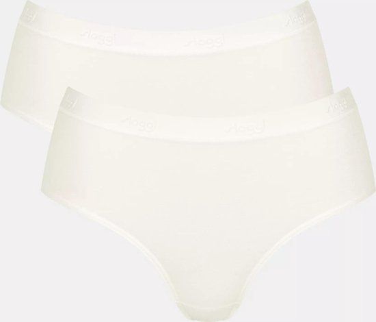 sloggi GO Casual Midi 2P Dames Onderbroek - SILK WHITE - Maat XL