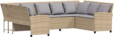 vidaXL Banc de jardin avec coussins, beige, en polyrotin
