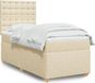 vidaXL Boxspring met matras stof crèmekleurig 100x200 cm