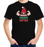 Bellatio Decorations kerst t-shirt voor jongens - Sterkste Gnoom - zwart - Kerst kabouter 104/110