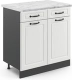 Vicco R-Line Keukenonderkast – 80 cm, WB Marmer Wit Landhuis