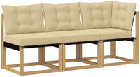 vidaXL Outdoor Midden- en Hoekbank Wit