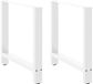 vidaXL - Pieds de table - 2 - pièces - 80x(72-73) - cm - acier - blanc