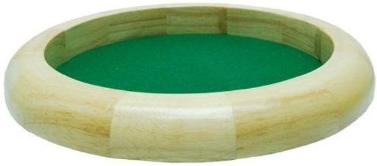HOT Games Dobbelpiste blank hout rond 30cm.groen vilt