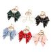 LumiPort B.V. 6 Pièces Porte-clés Nœud pour Femmes - Porte-clés Nœud Mignon en Cuir PU - Porte-clés de Voiture Personnalisé - Pendentif Sac et Bagage avec Anneau en D - Décoration de Sac à Dos