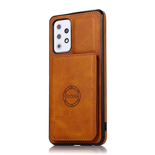 Liujunh Luxe Auto Magneet Portemonnee Case Voor Samsung Galaxy S22 Plus - Lichtbruin