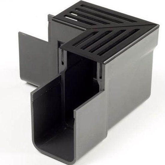 Aco SlimLine hoekstuk incl. zwart aluminium designrooster
