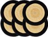 vidaXL Placemats 6 stuks 38 cm Jute en Katoen Natuurlijk en Zwart