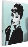 Artaza Canvas Schilderij Audrey Hepburn - 90x120 - Zwart Wit - Canvas Print