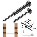 VEVOR Onzichtbare kabelrailset, 30 stuks, 1/8 inch, onzichtbare ontvanger van roestvrij staal, T316 voor kabelrelingen, 1/8 inch persspanner voor hout-/metalen palen, zwart