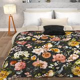 PETTI Artigiani Italiani Winterdekbed voor tweepersoonsbed, effen kleur en digitale bloemenprint 06 01, 100% hypoallergene microvezel, gemaakt in Italië