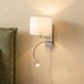 Lindby Florens wandlamp, nikkel, LED leeslamp, 23,5 cm
