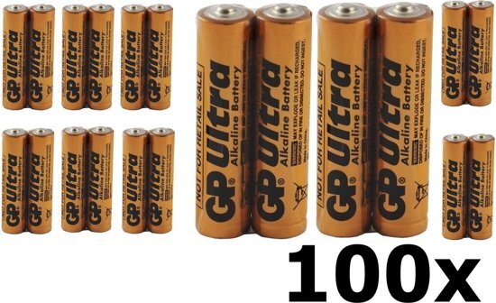 GP Industrial 100 Stuks - GP Ultra LR3 AAA Industriele Alkaline Batterij