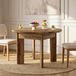 Table de salle à manger 100 cm, table de cuisine en bois de bœuf pour 4 personnes, table de salle à manger avec pieds robustes
