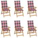 vidaXL Tuinstoel Terras Gecapitonneerde zitting Teak met Armsteun (6 stuks)