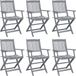 vidaXL Fauteuils de jardin 6 pcs pliables avec coussins bois d'acacia massif