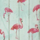 Rasch Flamingo Behang Groenblauw - 4000441479706