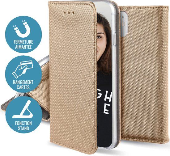 Jaym, Book Case Geschikt voor Samsung Galaxy S23 Ultra, Goud