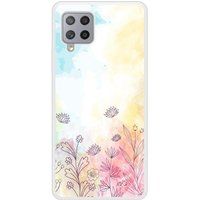 Samsung Galaxy A42 Watercolor flowers Verstevigd hoesje met sublimatie bedrukking