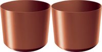 Prosperplast Pot Babylon - 2x - kunststof - koper - D18 x H18 cm