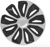 Autostyle Wieldoppen 15 inch Platin Zilver/Zwart
