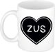 Bellatio Decorations Liefste zus verjaardag cadeau mok - zwart krijtbord hartje - 300 ml - Keramiek