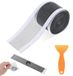 Merkloos Wegwerp Zelfklevende Afvoer Haarvanger - Met Plastic Spatel - Voor Douche, Bad, Wastafel en Keuken - 70 mm breed, 10 m lang