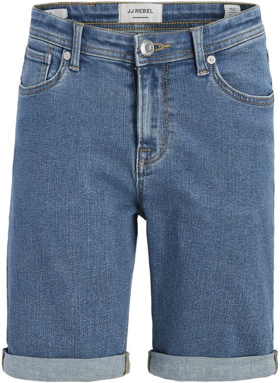 JJ REBEL JUNIOR JACK&JONES Jongens Bermuda shorts JREBJOE JJCRAFT SHORTS AKM 760 SN JNR - Blauw Denim - Maat 146