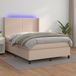 Maison Exclusive - Lit boxspring avec matelas et éclairage LED, couleur cappuccino, 140x200 cm, similicuir