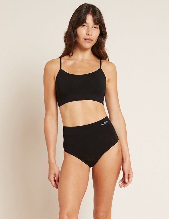 Boody Bamboe Full Brief Tailleslip menstruatieondergoed Zwart Maat L