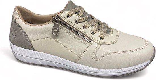 Rieker N100-80 H Rock Beige Gold Leather Lace-Up Shoes - Women's Size 38
