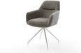 DELIFE Fauteuil Pejo-Flex, piètement étoile en acier inoxydable, tissu bouclé, doux boue, noyau à ressorts ensachés, marron
