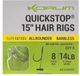 Korum Big Fish Supersteel Allrounder Quickstop 15” Hair Rigs Barbless (8pcs) - Haakmaat 14 - 0.23mm