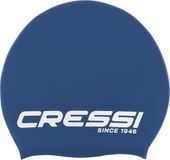 CRESSI Loira Badmuts voor lang haar, badmuts van hypoallergene siliconen, ideaal voor lang haar, blauw/wit, maat L volwassenen