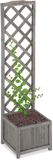 Merkloos Relaxdays Plantenbak met Klimrek - Hout - 25 Liter - Grijs - 147 cm