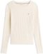Tommy Hilfiger Dames Gebreide Trui Katoen Lange Mouw Korte Lengte Klassieke Kraag Beige L