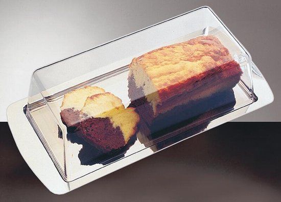 Deksel voor taartplateau - Set van 2 stuks - Rechthoekig - Kunststof - Transparant