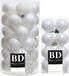 Shoppartners Bv Décoration de Noël boules de Noël en plastique hiver blanc 4-6 cm paquet de 53x pièces