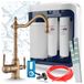 Aquaphor RO-202S Pro installation osmose inverse avec robinet 3 voies Ari Retro 2, laiton antique, réservoir 5 litres, filtre à eau avec pompe
