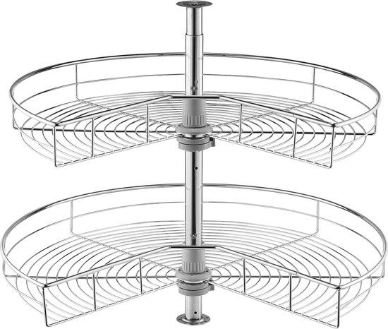 Vevor Niervormige Chroomhoekorganizer met 2 Niveaus Lazy Susan Kruidenrek