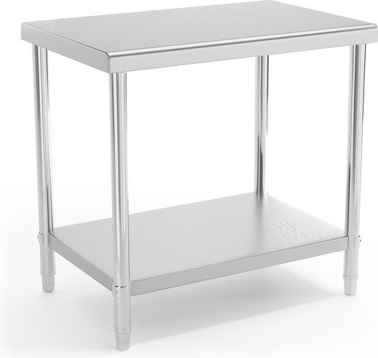 Royal Catering RVS Werktafel - 90 x 60 cm - 210 kg - RCAT-90/60-NW