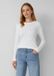s.Oliver T-shirt Femme Blanc Coton Col Rond Manches Courtes Uni Ajusté Casual
