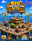 Big Construction Site Coloring Book for Toddlers: Color Danny and Friends: Dump Truck, Excavator, Crane, Bulldozer and More-56 Pages of Coloring, ... and Count and Circle for Ages 2, 3 and 4