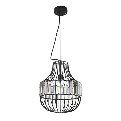 ONLI Cloe Kroonluchter - Zwart Metaal - Kristallen - E27