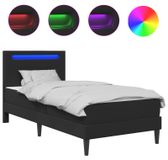 Cadre de lit en similicuir noir avec matelas 90 x 200 cm