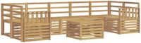 vidaXL - Buiten - bank - set - 8 - st - Wit - Massief - Acacia - Hout