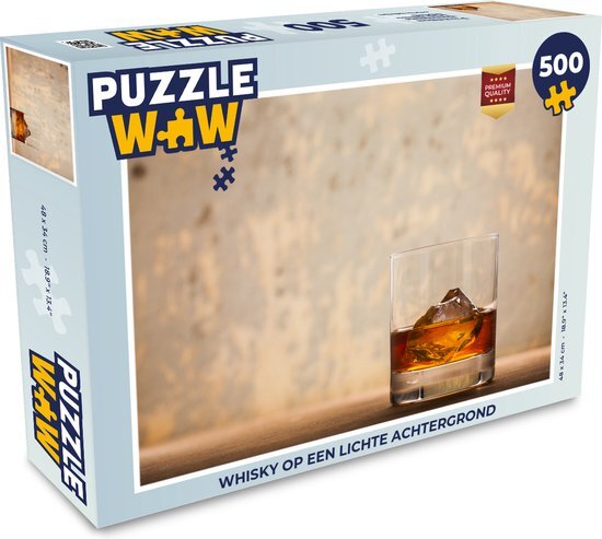 MuchoWow Puzzel Whisky op een lichte achtergrond - Legpuzzel - Puzzel 500 stukjes