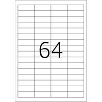 HERMA Premium - Papier - mat - permanent zelf-klevend - wit - 48.3 x 16.9 mm 6400 etiket(ten) (100 vel(len) x 64 gelamineerde etiketten