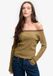 Superdry Athletic Essentials Kanten Longsleeve Top Dames Lange mouwen shirts Geel/bruin gestreept Baumwolle/Polyester/Elasthan Maat 10